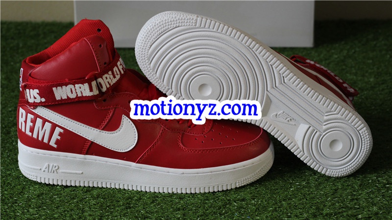 Supreme x Authentic Nike Air Force 1 High Supreme SP Red